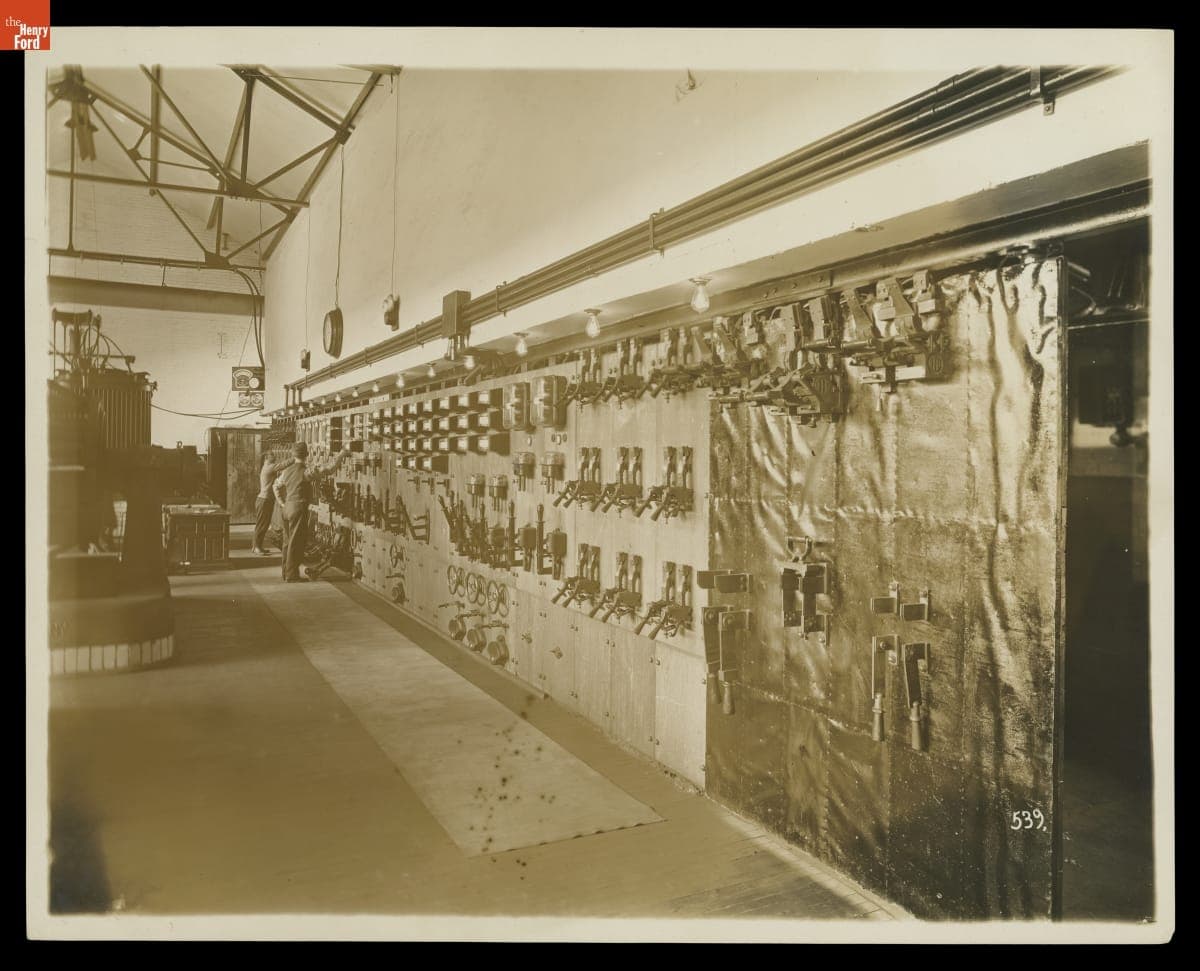 Wall of Electrical Controls at the Ford Motor Company Highland Park Plant Powerhouse, 1913-1940