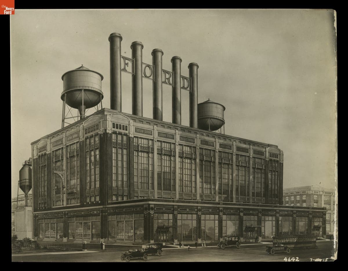 Drawing of the Ford Motor Company Highland Park Plant Powerhouse, 1915