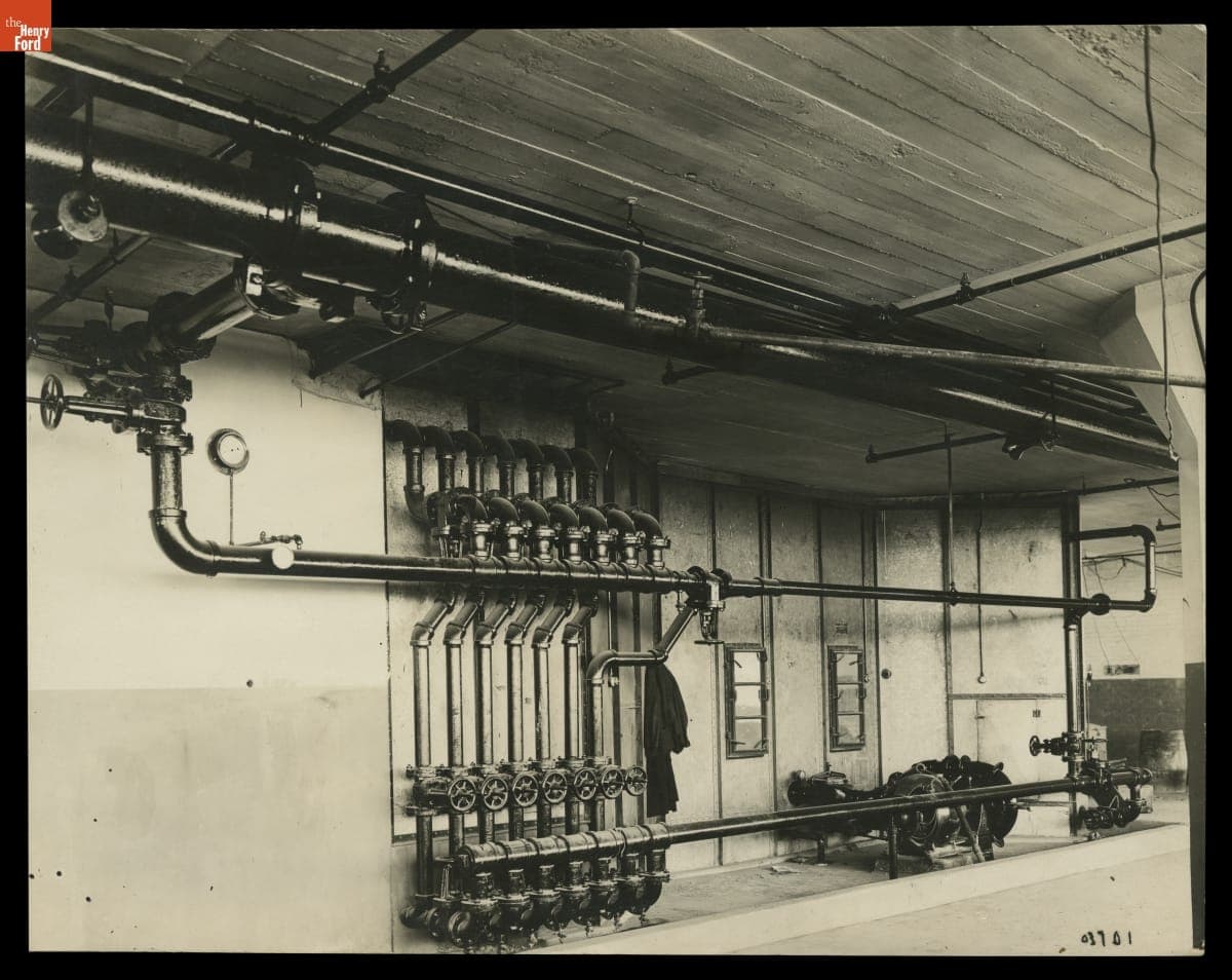 Interior of the Ford Motor Company Highland Park Plant Powerhouse, circa 1913