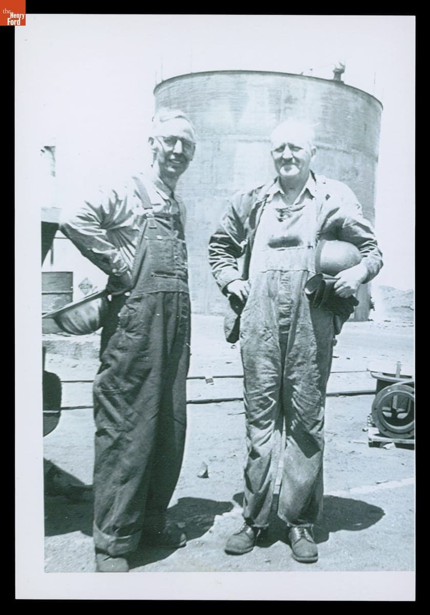 Cleoda Davis (right) and Another Man at Semet-Solvay Plant, Detroit, Michigan, 1940-1949