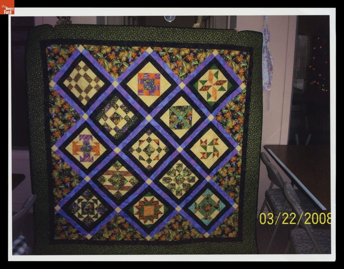 Completed Pumpkin Patch Shop Hop 2007 Block Quilt, March 2008