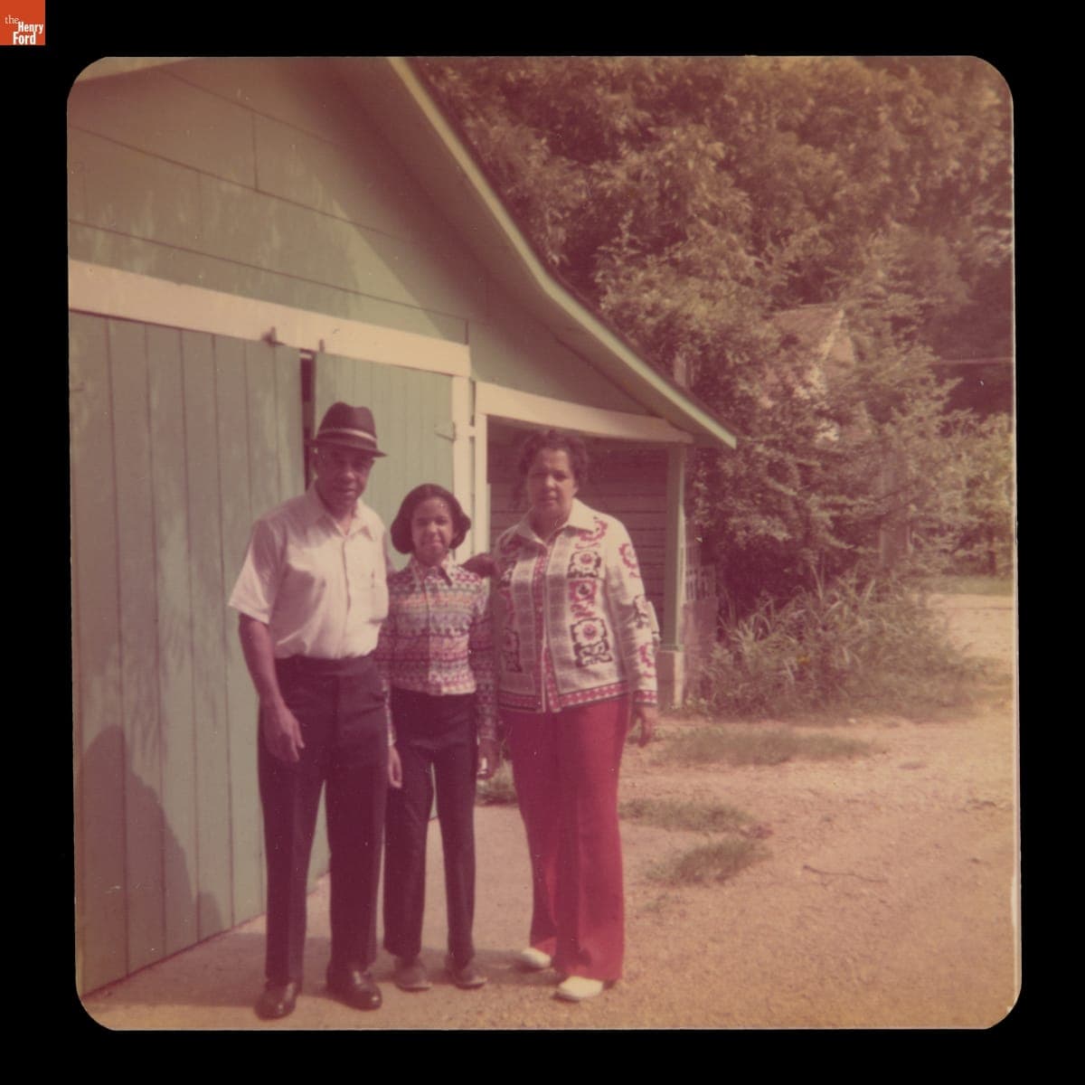 Sullivan, Jawana, and Richie Jean Jackson outside Jackson Home, Selma, Alabama, circa 1972