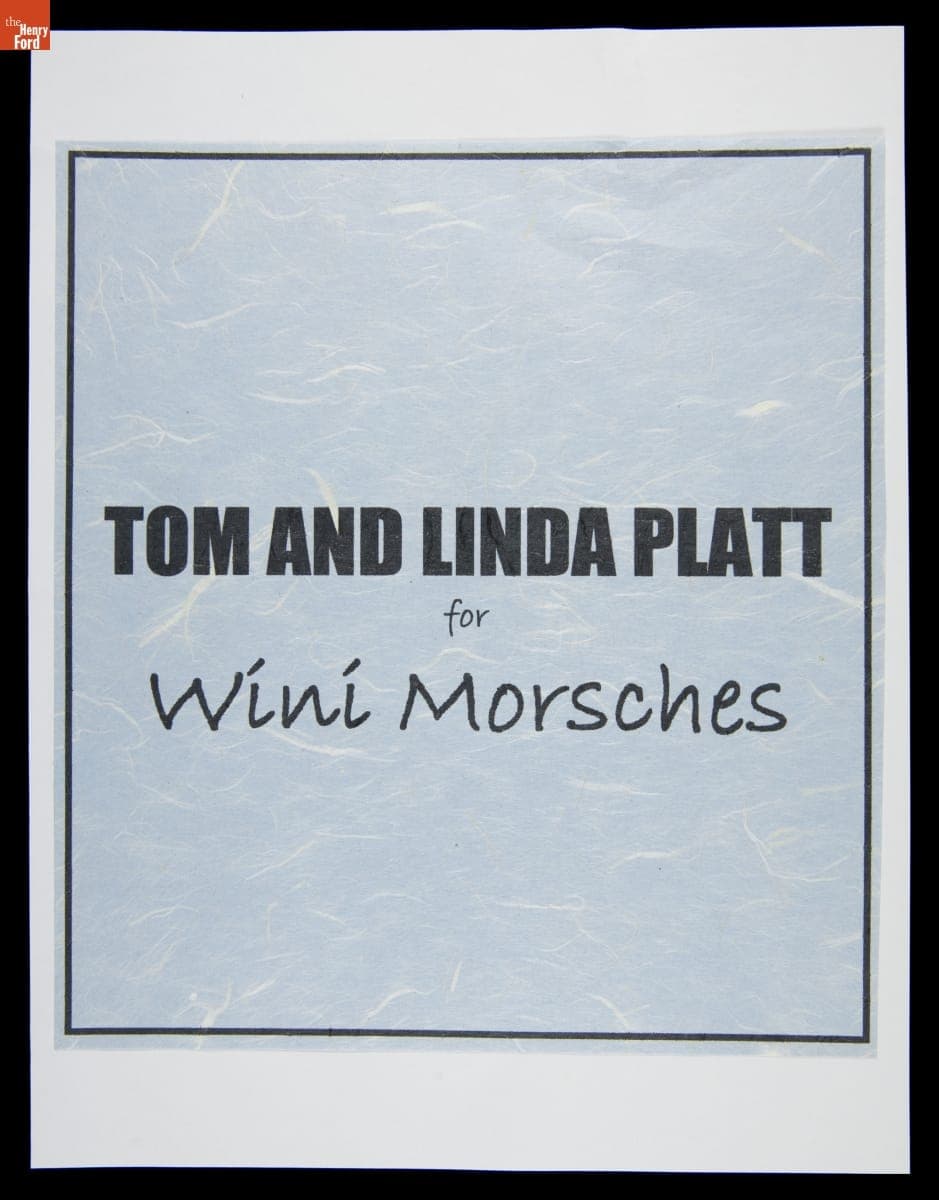 Tom and Linda Platt Clothing Design Album Made for Winifred Morsches, 2011
