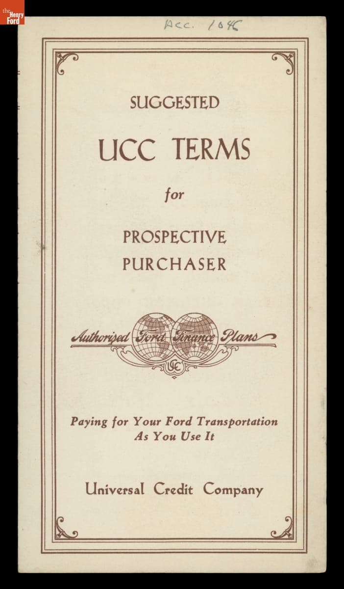 "Suggested UCC Terms for Prospective Purchaser," 1932