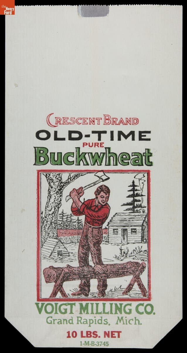Voigt Milling Company Crescent Brand Old-Time Pure Buckwheat Sack, circa 1925