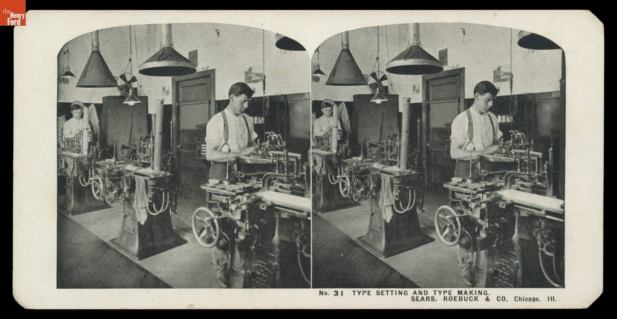 "Type Setting and Type Making. Sears, Roebuck & Co., Chicago, Ill.," 1906-1908