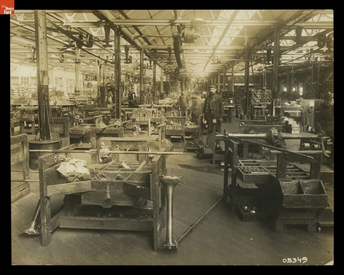 Static Assembly of Rear Axles at Ford Motor Company Highland Park Plant, circa 1910