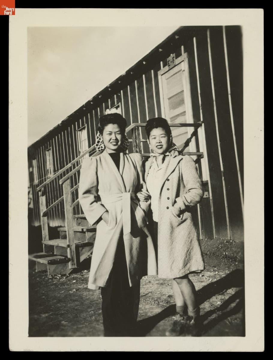 Michiko Iseri and Tayeko Iseri at the Heart Mountain Japanese Relocation Center, 1942-1944