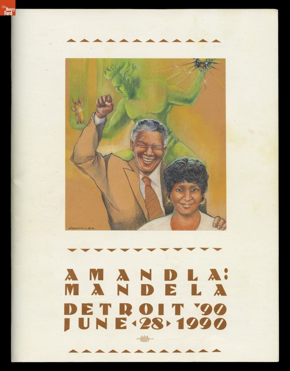 Nelson Mandela Freedom Tour Program, "Amandla: Mandela Detroit '90,"  June 28, 1990
