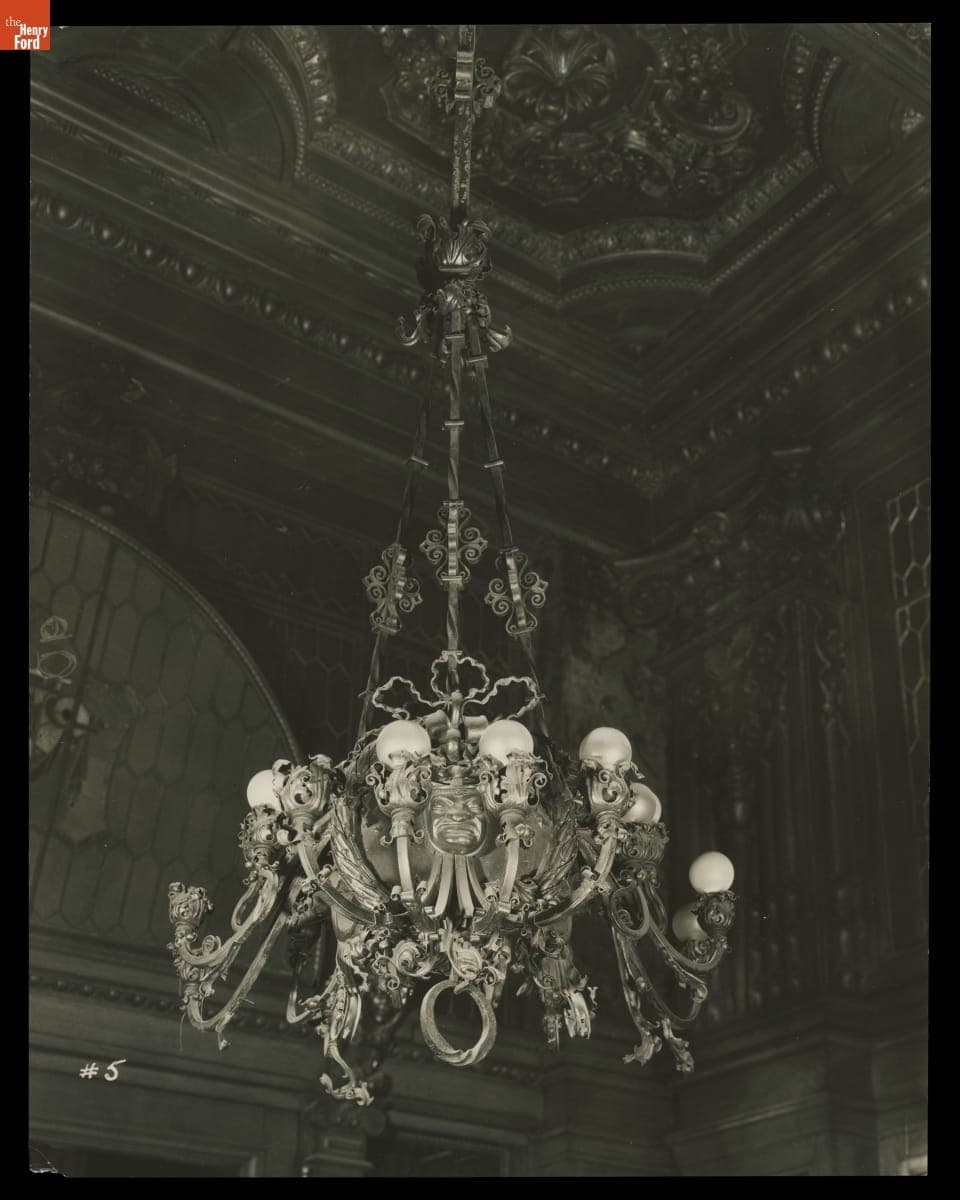 Chandelier Hanging in the North Cafe of the Waldorf-Astoria Hotel, 1929