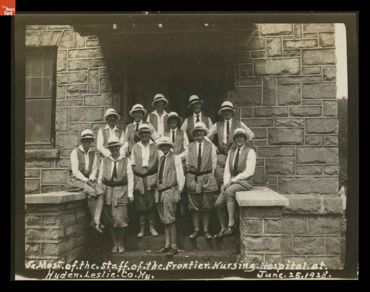 "Most of the Staff of the Frontier Nursing Hospital at Hyden, Leslie Co., Ky.," June 26, 1928