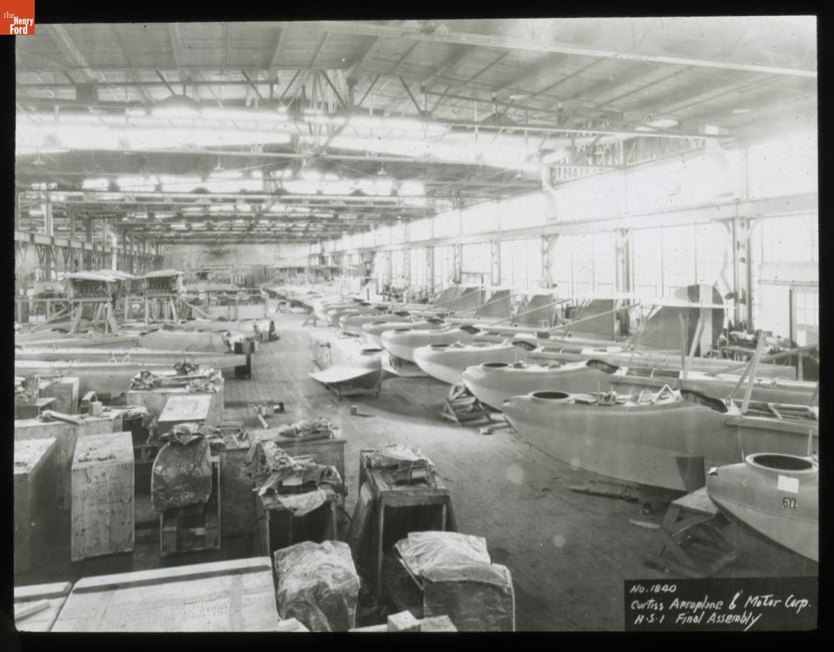 Final Assembly of Curtiss HS-1 Single Engine Flying Boat, 1917-1918