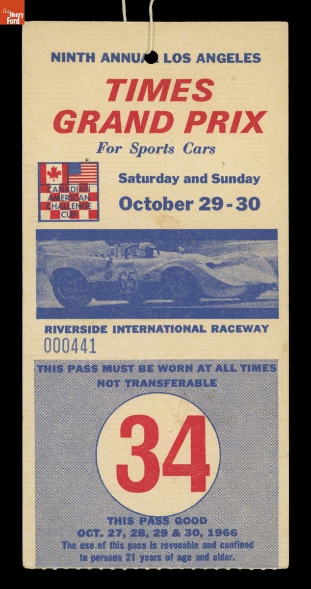 Press Pass, Ninth Annual Los Angeles Times Grand Prix for Sports Cars, October 1966