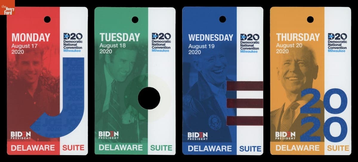 Commemorative Credentials for the 2020 Democratic National Convention, Milwaukee, Wisconsin, August 2020