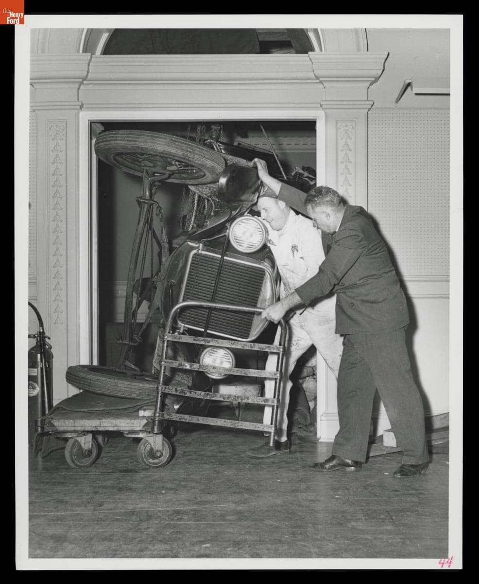 Moving the 15 Millionth Ford Model T Into "Henry Ford: A Personal History" Exhibit, February 1953