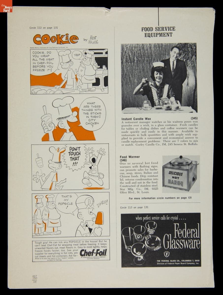 Page from "Restaurants & Institutions" Trade Publication, July 1964