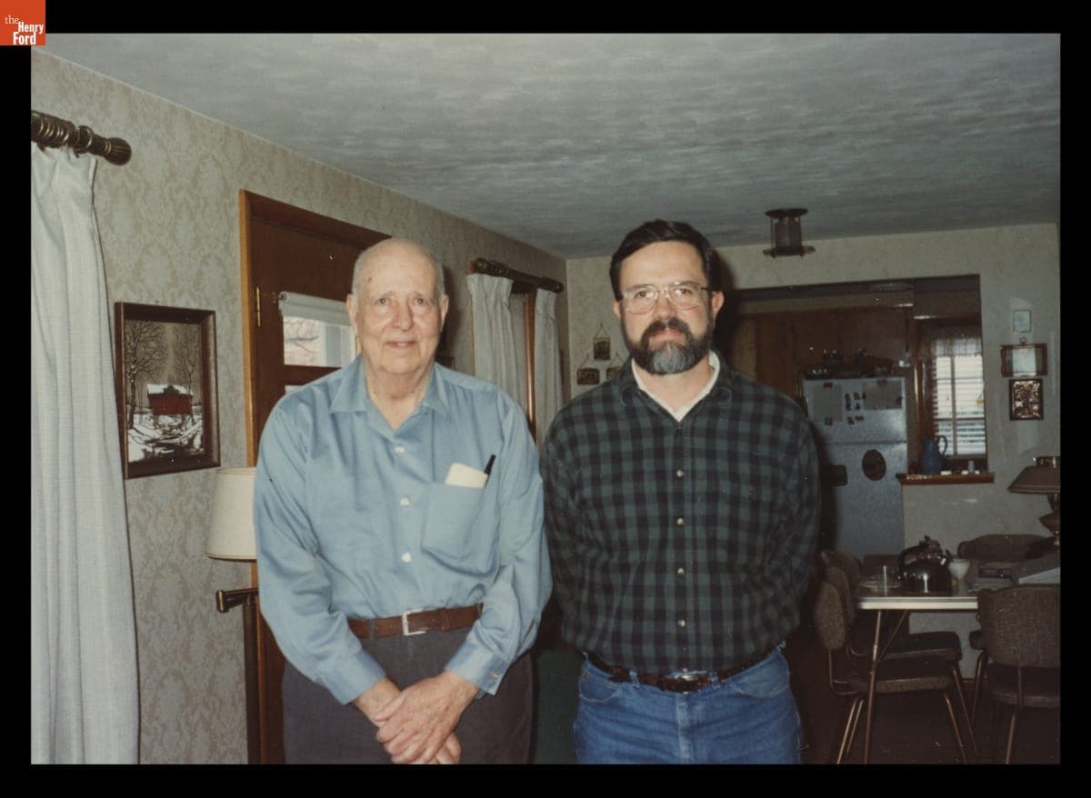 Fred Crepeau, Former Cabinet-Maker for Worcester Lunch Car Company, and Bob Crepeau, February 1992