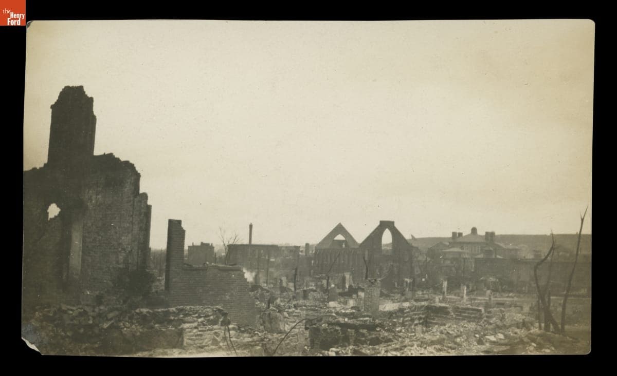 Ruins of a Church in Salem, Massachusetts after the 1914 Fire