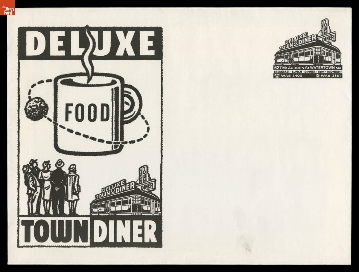 Envelope with Advertising Illustrations for Deluxe Town Diner