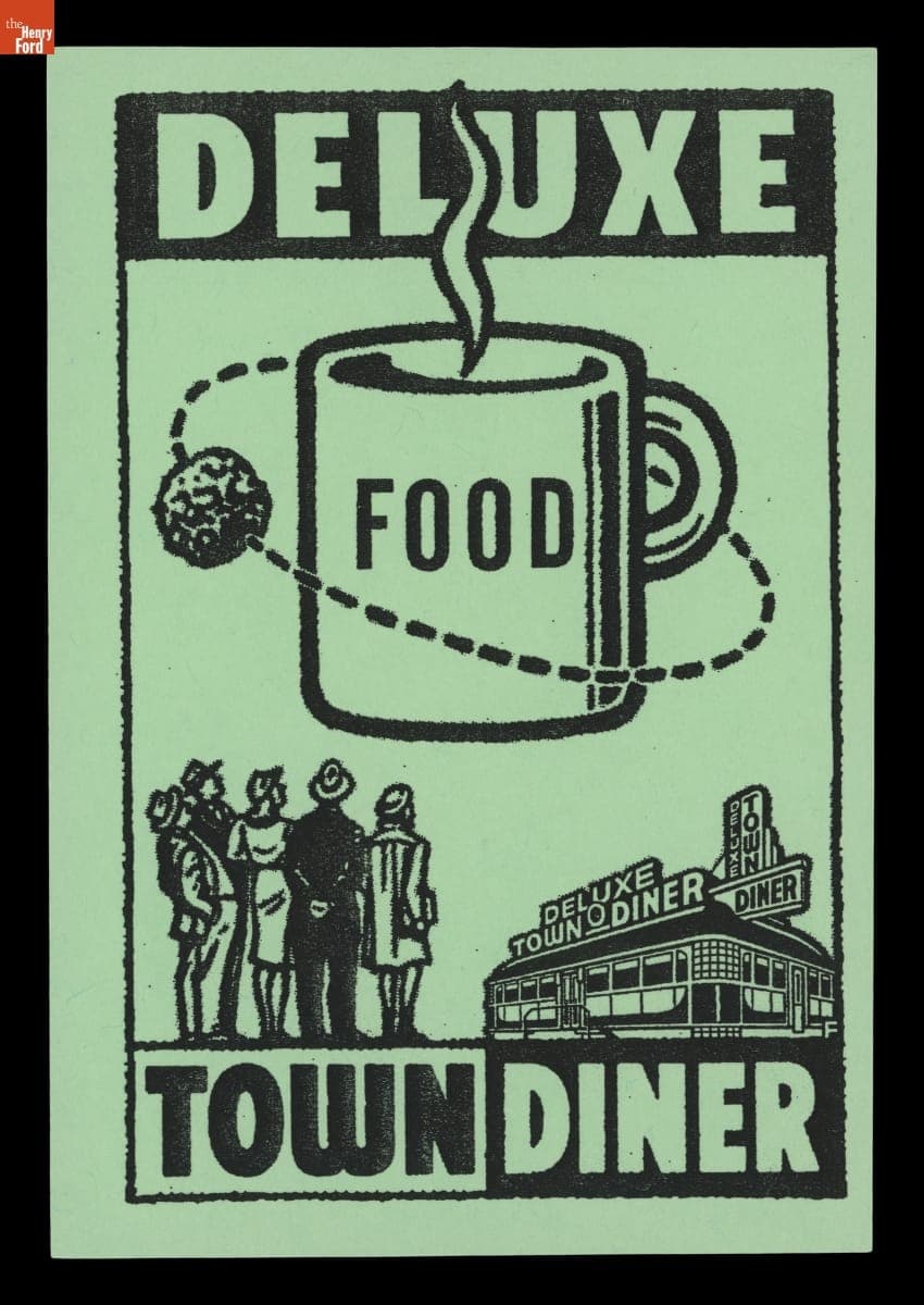 Deluxe Town Diner Advertising Postcard