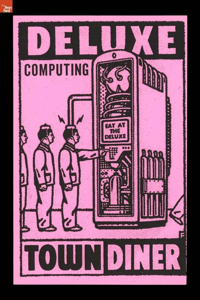 Deluxe Town Diner Advertising Postcard