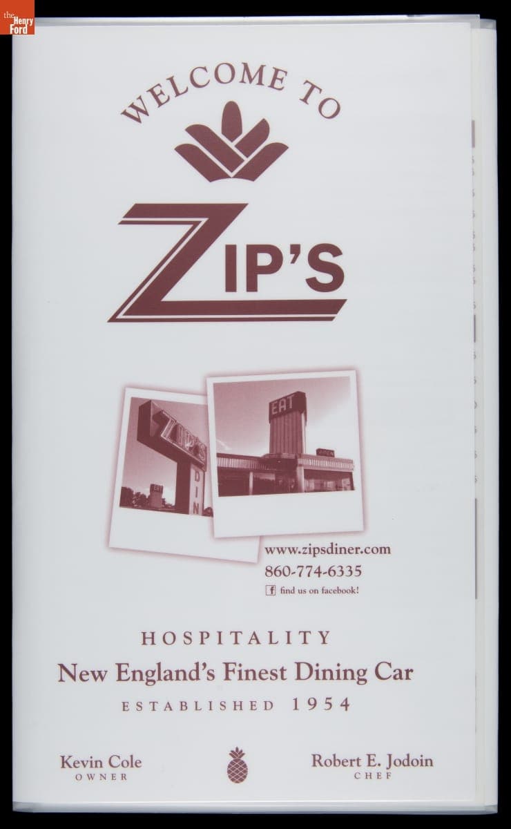 Zip's Diner Menu, November 2011