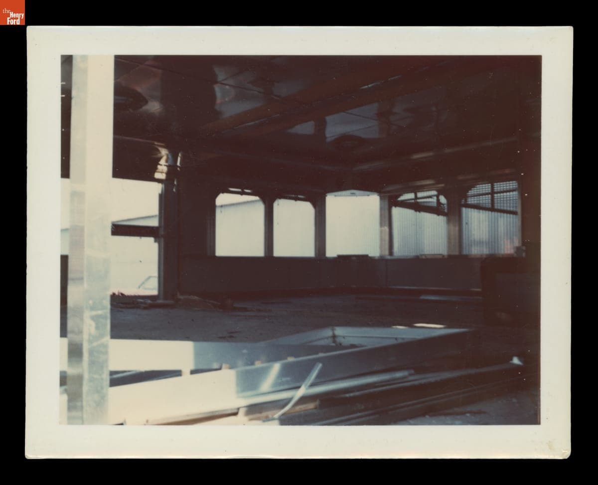 Interior View of a Diner in Storage Outside the Erfed Factory, Rutherford, New Jersey