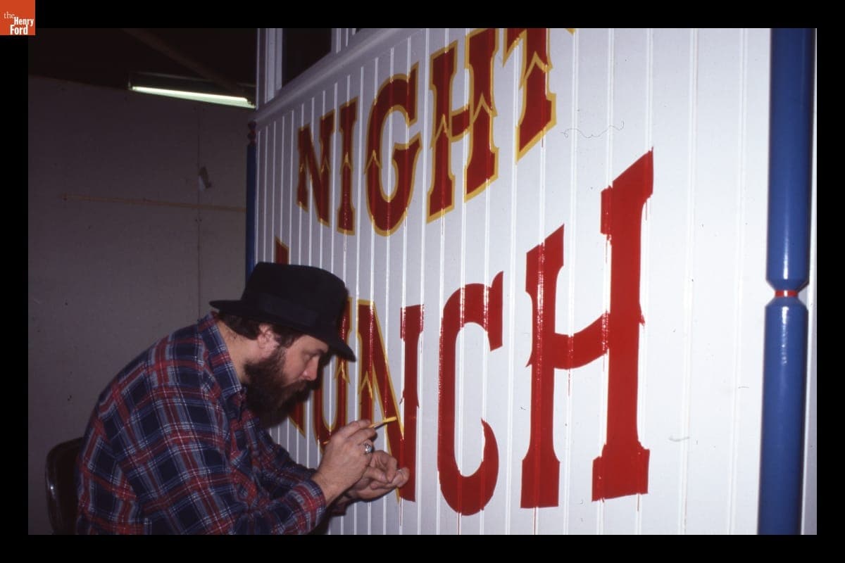Painting the Owl Night Lunch Wagon, March 1986