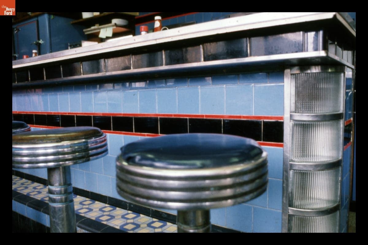 Stools at the Counter of the Tumble Inn Diner, Claremont, New Hampshire