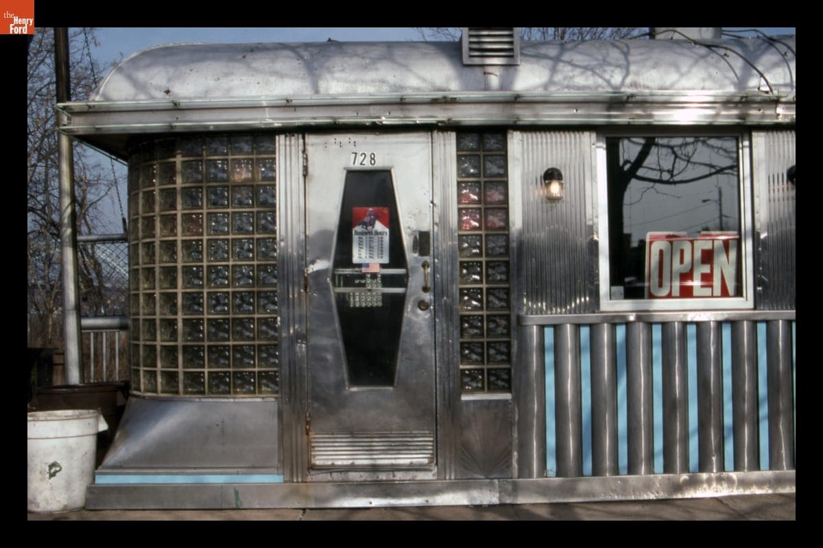 Entrance to O'Rourke's Diner, Middletown, Connecticut, March 1992