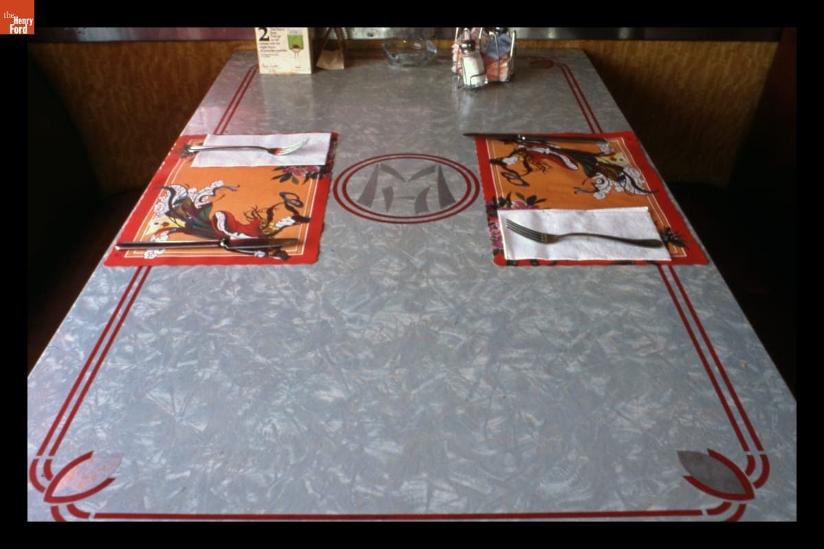 Graphics on Formica Tabletop at China Star Restaurant, East Providence, Rhode Island