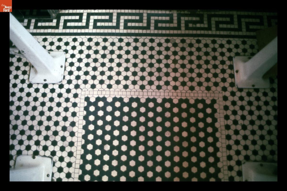 Floor Tile Dating from 1929 in Apple Tree Diner, Dedham, Massachusetts