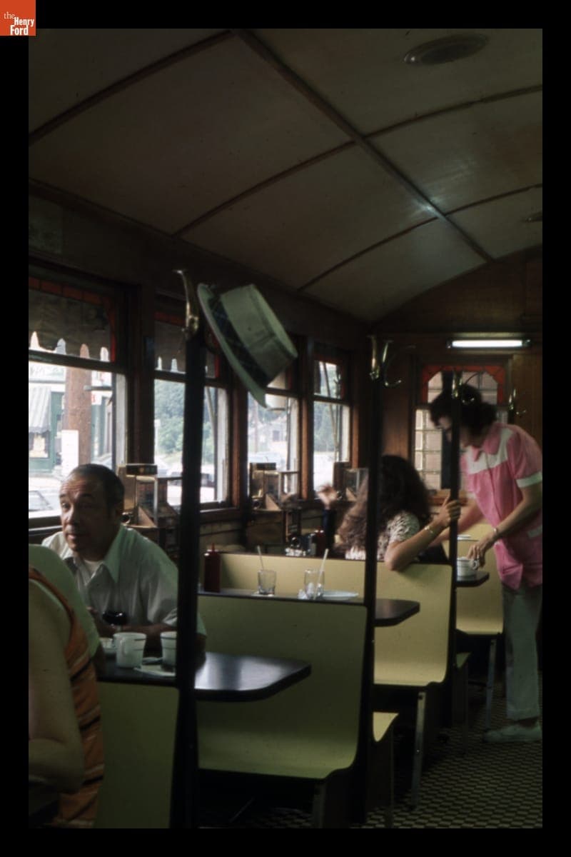 People Seated at Booths in the Miss Florence Diner, Northampton, Massachusetts
