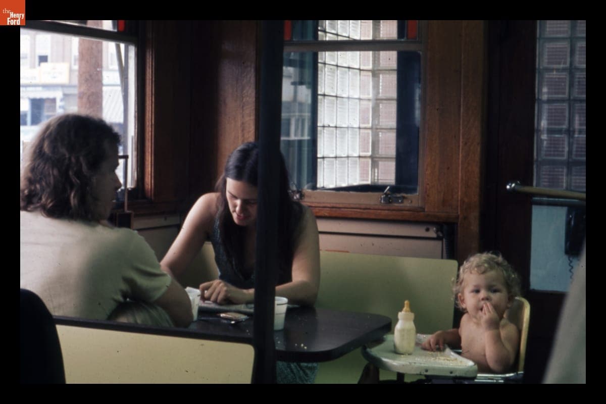 Family Seated in a Booth at the Miss Florence Diner, Northampton, Massachusetts