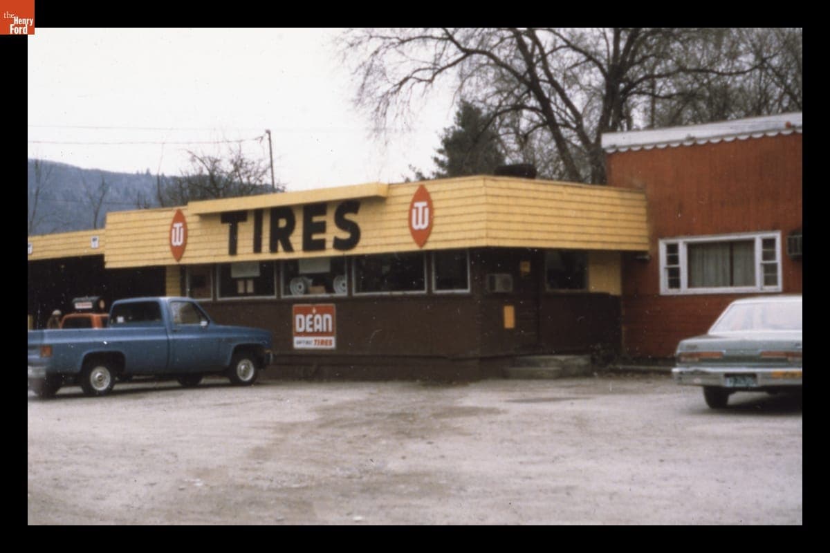 Tire Shop Located in the Former Keene Diner, Brattleboro, Vermont, circa 1975
