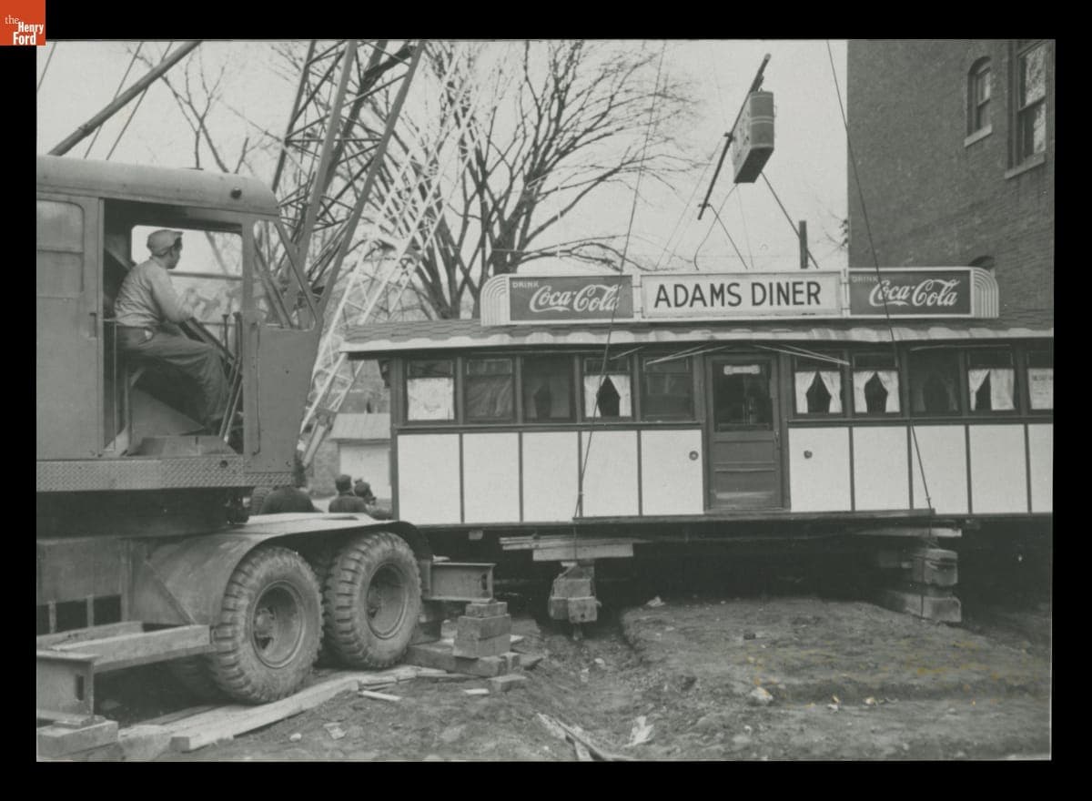 Moving Adams Diner to Replace With Miss Adams Diner, Adams, Massachusetts, 1949