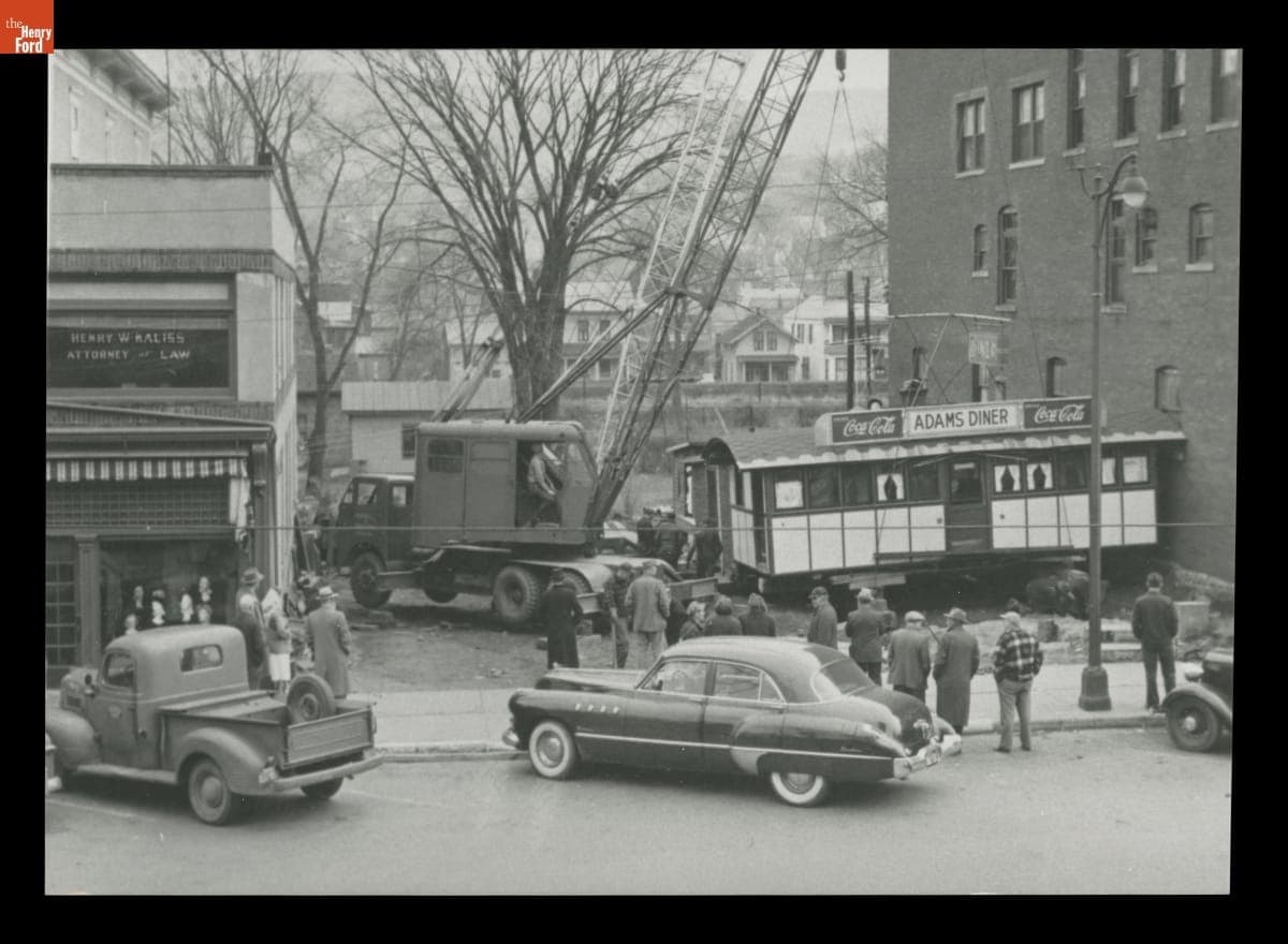 Moving Adams Diner, to be Replaced by Miss Adams Diner, Adams, Massachusetts, 1949