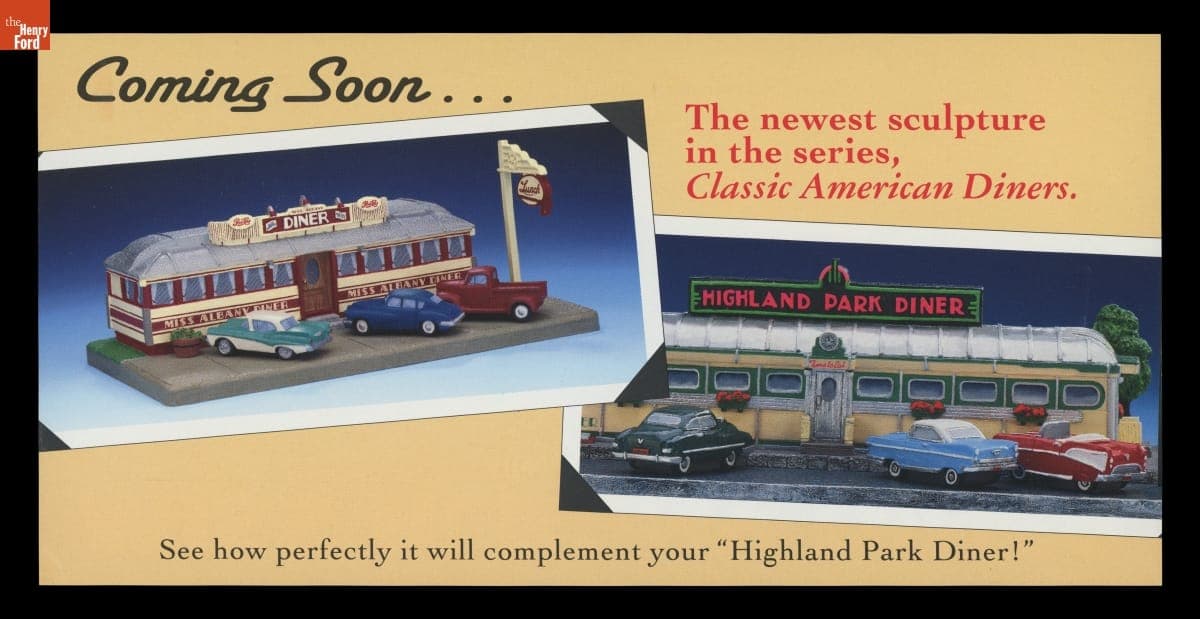 "Coming Soon...The Newest Sculpture in the Series, 'Classic American Diners,'" 1993