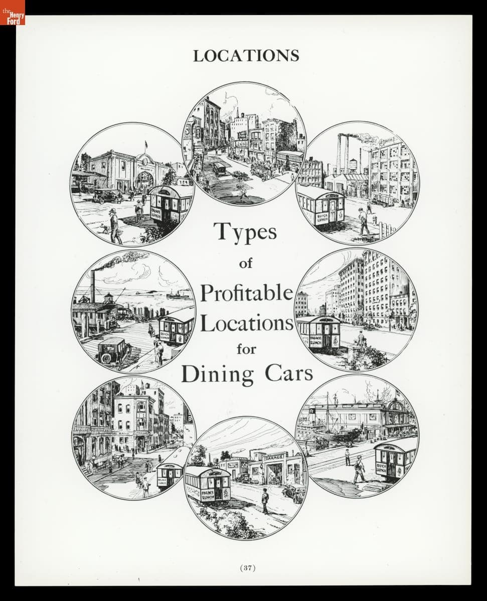 Page from Tierney Book of Opportunity, "Types of Profitable Locations for Dining Cars," 1925