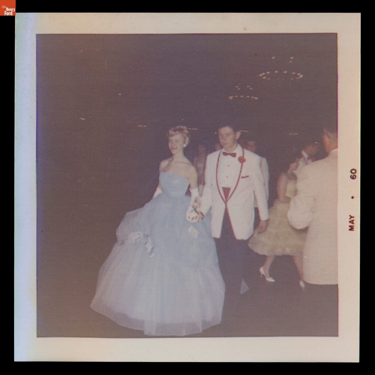 Linda Detrick Nelson and Dale Wells at Redford Union High School Prom, Lovett Hall Ballroom, May 13, 1960