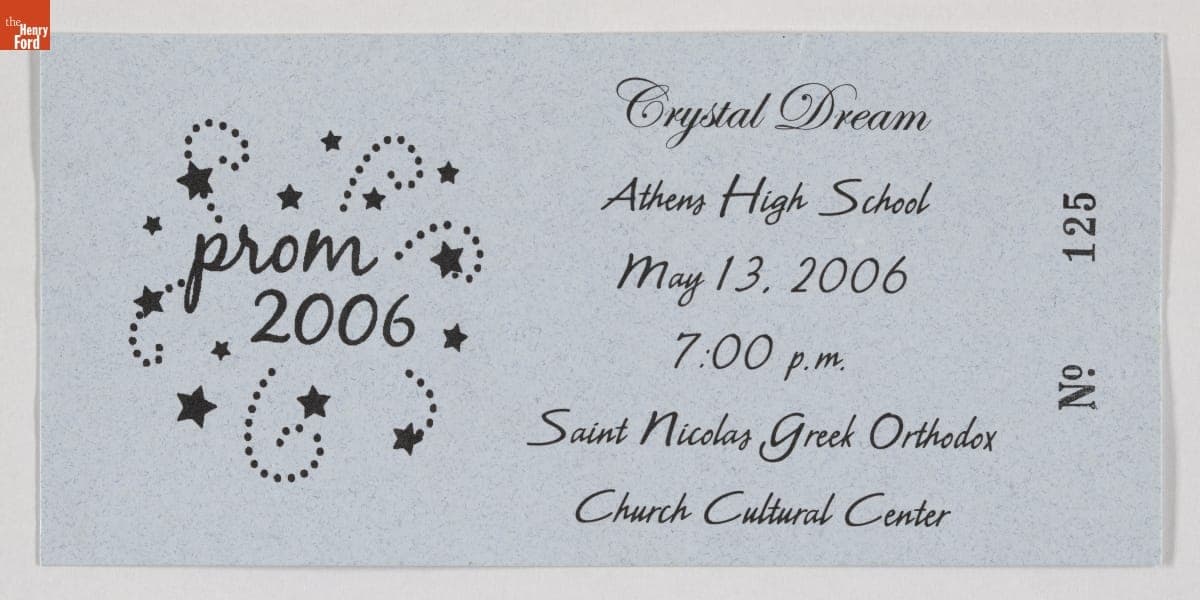 Ticket to Troy Athens High School Prom, May 13, 2006