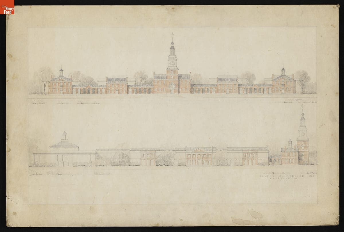 Architectural Concept Drawing of Henry Ford Museum, 1928