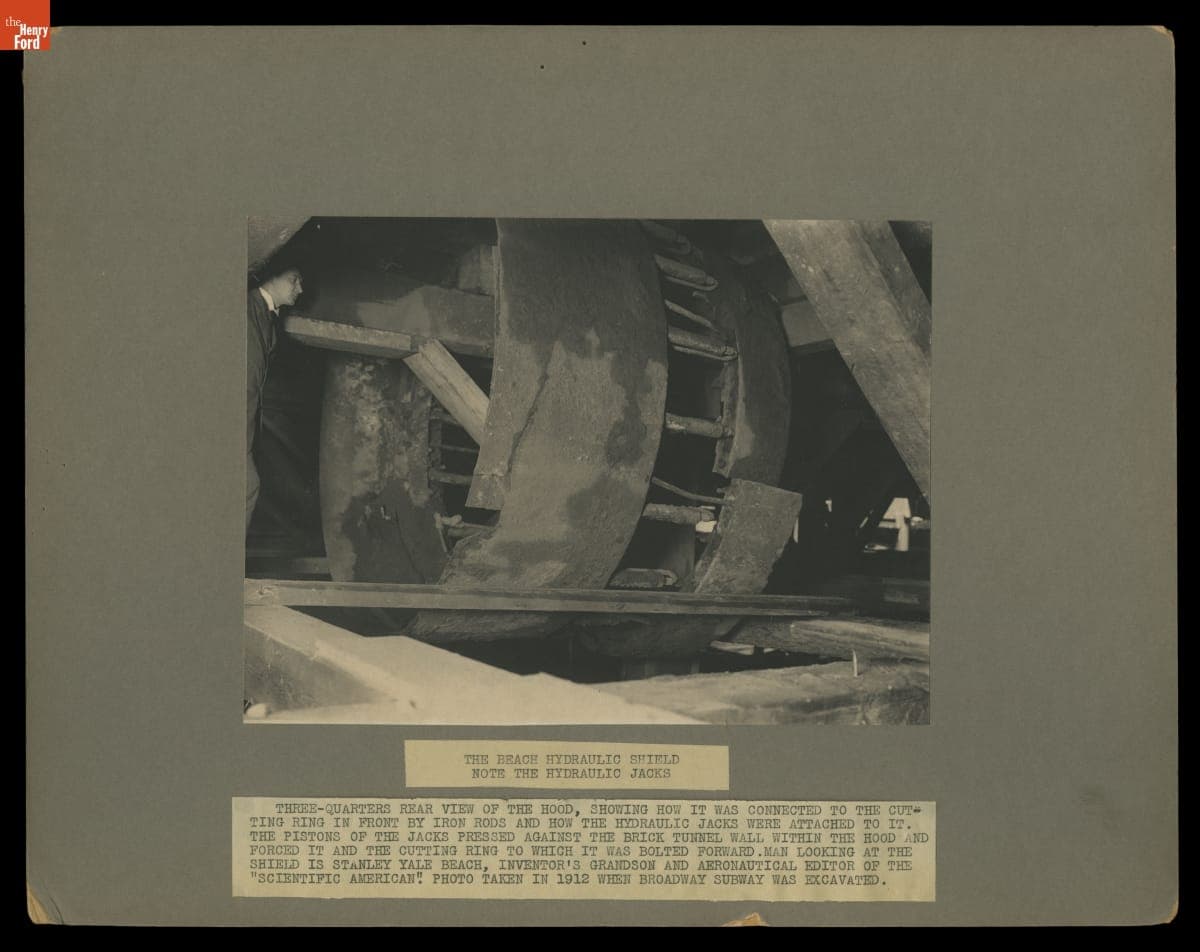 The Beach Hydraulic Cutting Shield in the Beach Pneumatic Transit Tunnel, 1912