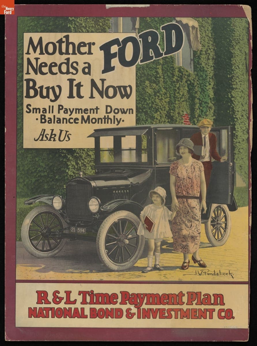 Advertising Poster, "Mother Needs a Ford, Buy It Now," circa 1925