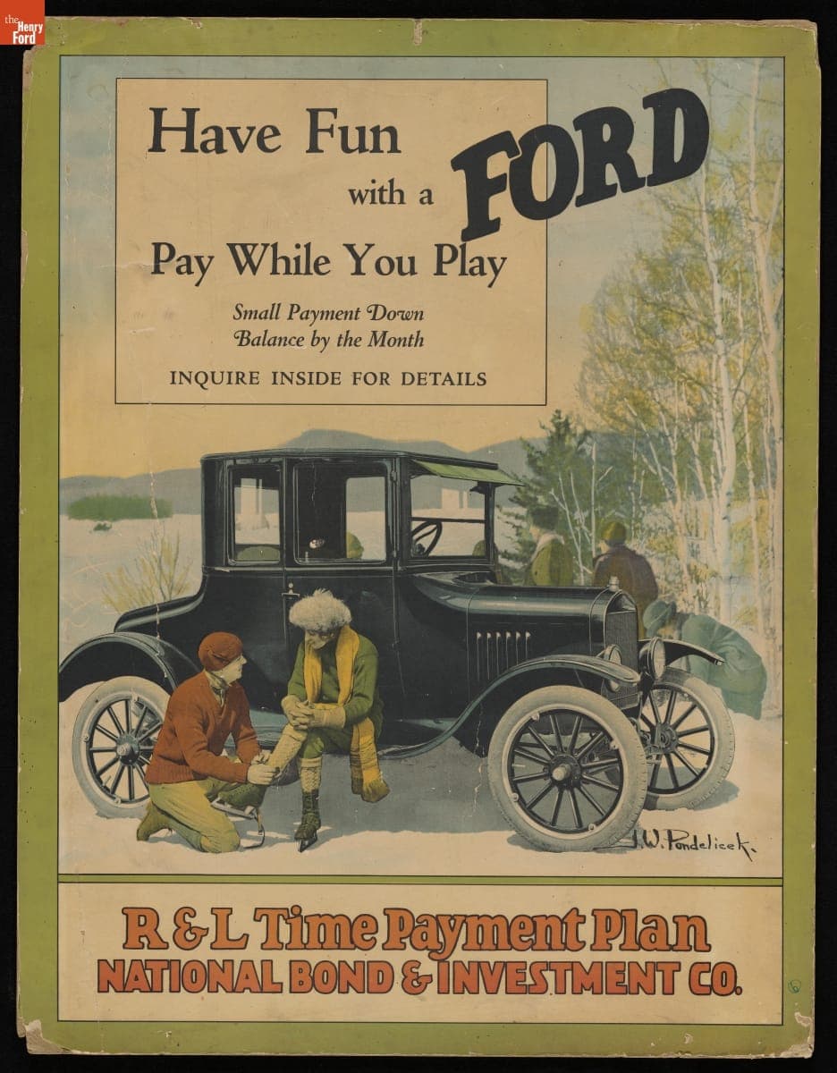 Advertising Poster, "Have Fun with a Ford- Pay While you Play," circa 1925