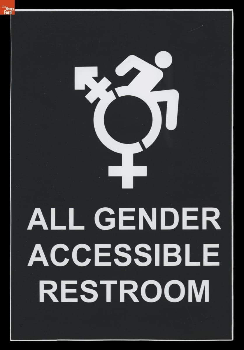 "All Gender Accessible Restroom" Sign Sticker, 2023