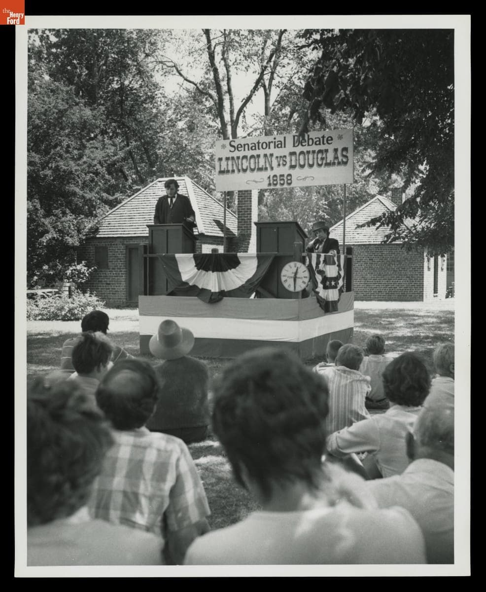 Lincoln-Douglas Debate Reenactment during Old Time Summer Festival, Greenfield Village, 1971