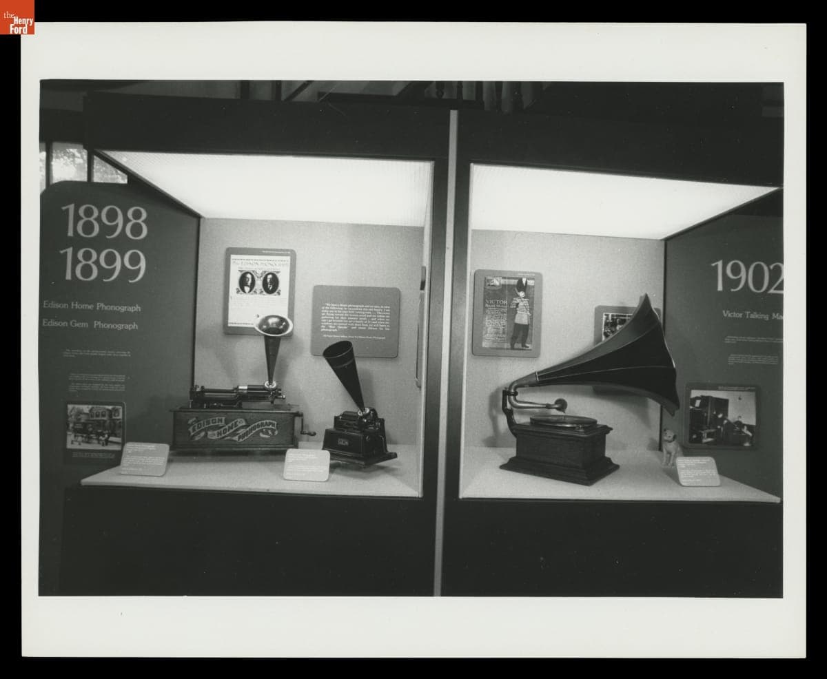 "100 Years of the Phonograph" Exhibit at Menlo Park Library in Greenfield Village, June 1977