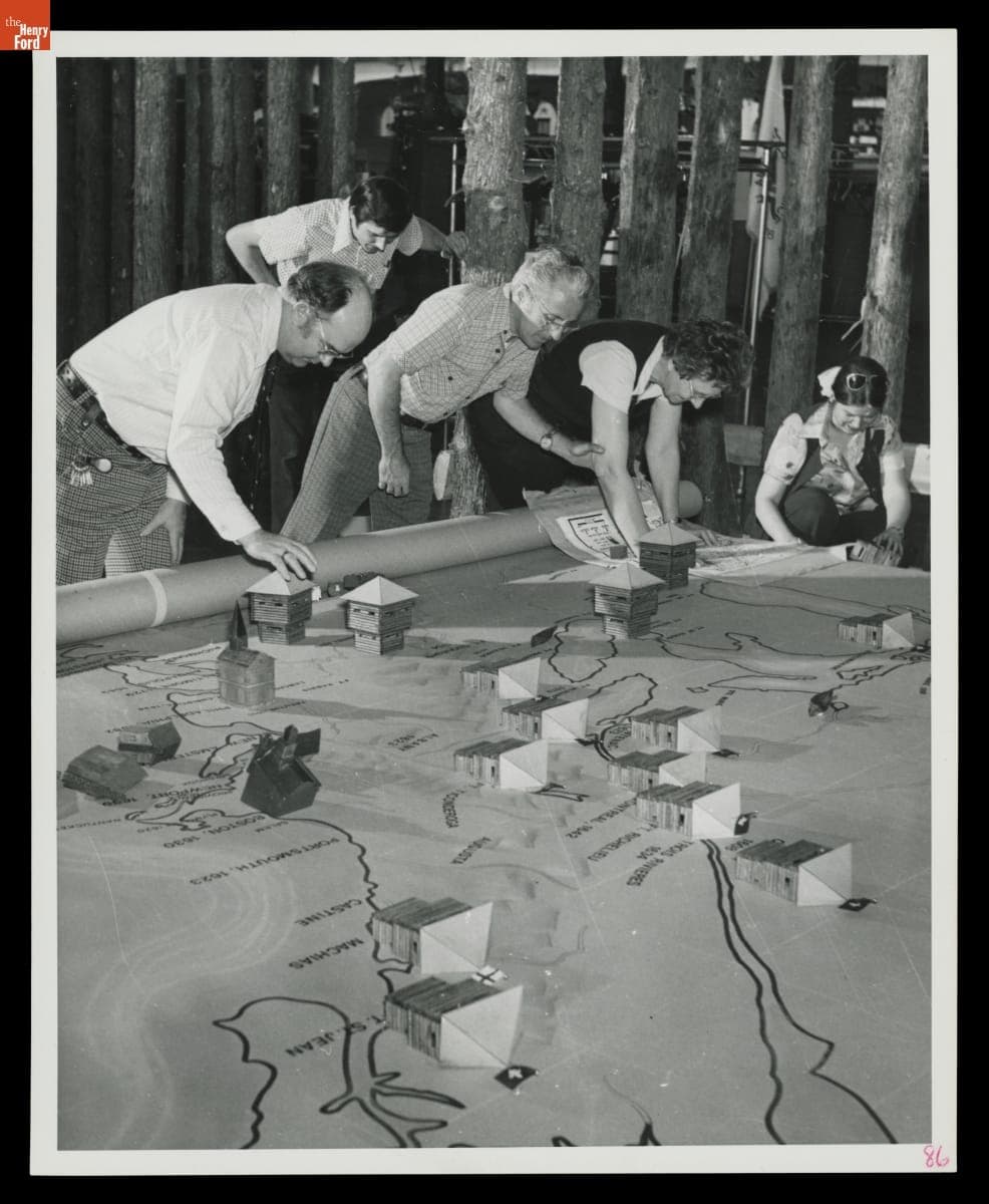 Installation of "The Struggle and the Glory" Bicentennial Exhibit in Henry Ford Museum, 1976