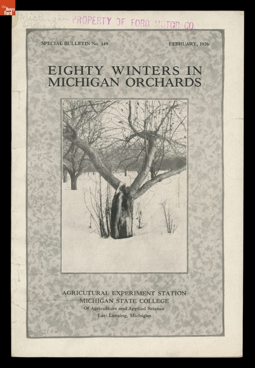 "Eighty Winters in Michigan Orchards," Special Bulletin No. 149, February 1926